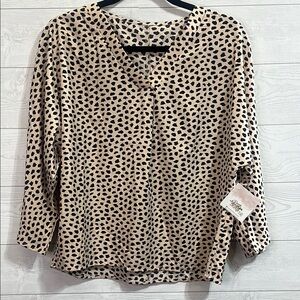 Simply Fabulous Women’s Leopard Blouse 3/4 Sleeve Size Small‎